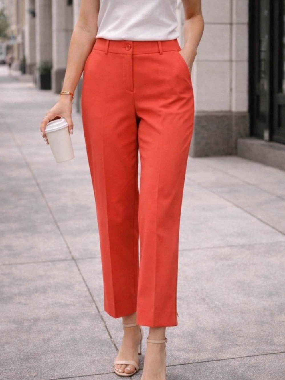 Talbots  Hampshire Ankle Pant Coral Trousers Size 2P. New with tags
